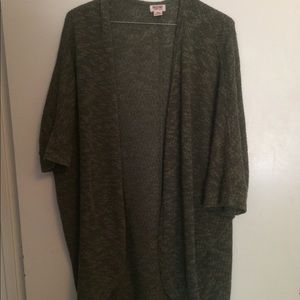 Mossimo Green Short Sleeve Cardigan
